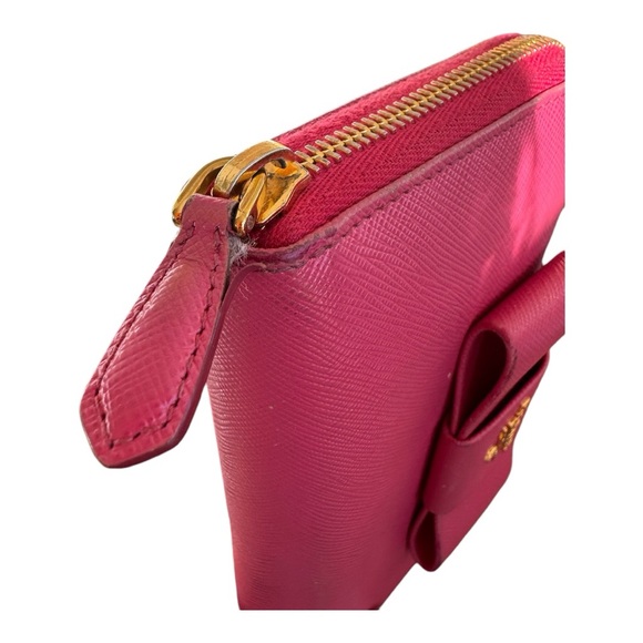 Prada Saffiano Fiocco Leather Peonia Long Zip Wallet (Full Inclusion) - Picture 8 of 11